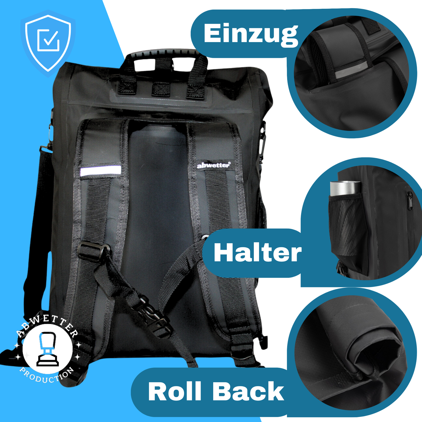 Fahrradtasche/Rucksack für Gepäckträger Wasserdicht -incl. Kratzschutz Carbon