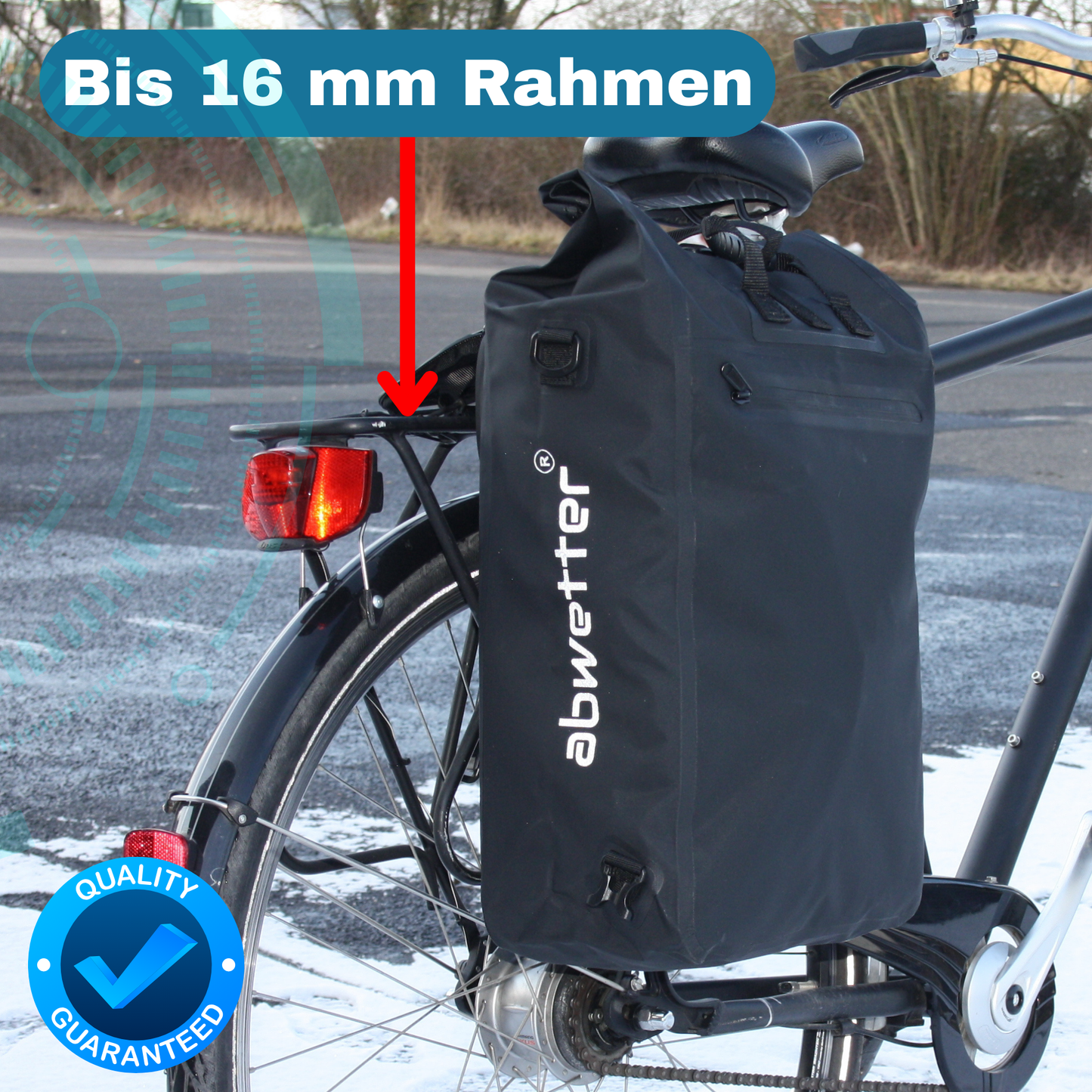 Fahrradtasche/Rucksack für Gepäckträger Wasserdicht -incl. Kratzschutz Carbon