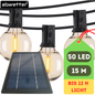Solar Lichterkette mit 50 Birnen bruchsicher 15 m lang bis 12 h Arbeitszeit