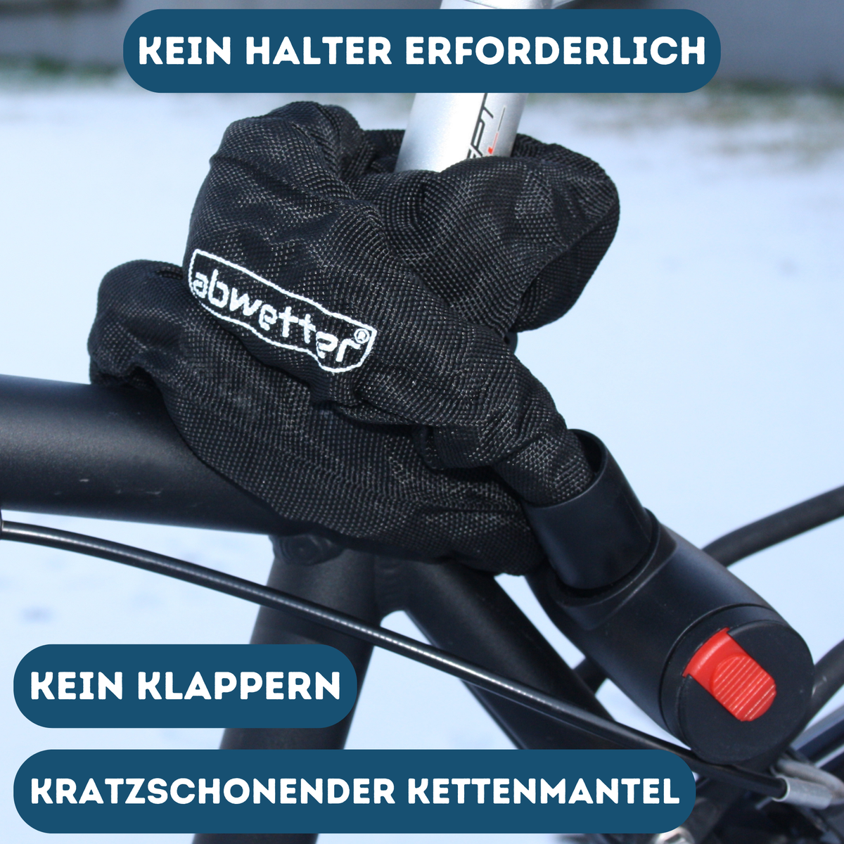 Fahrrad Kettenschloss 10 mm gehärteter Stahl mit Textilhülle – Diebstahlschutz | abwetter