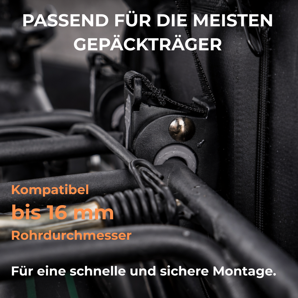 abwetter Fahrradtasche am Fahrrad montiert Gepäckträger Tasche