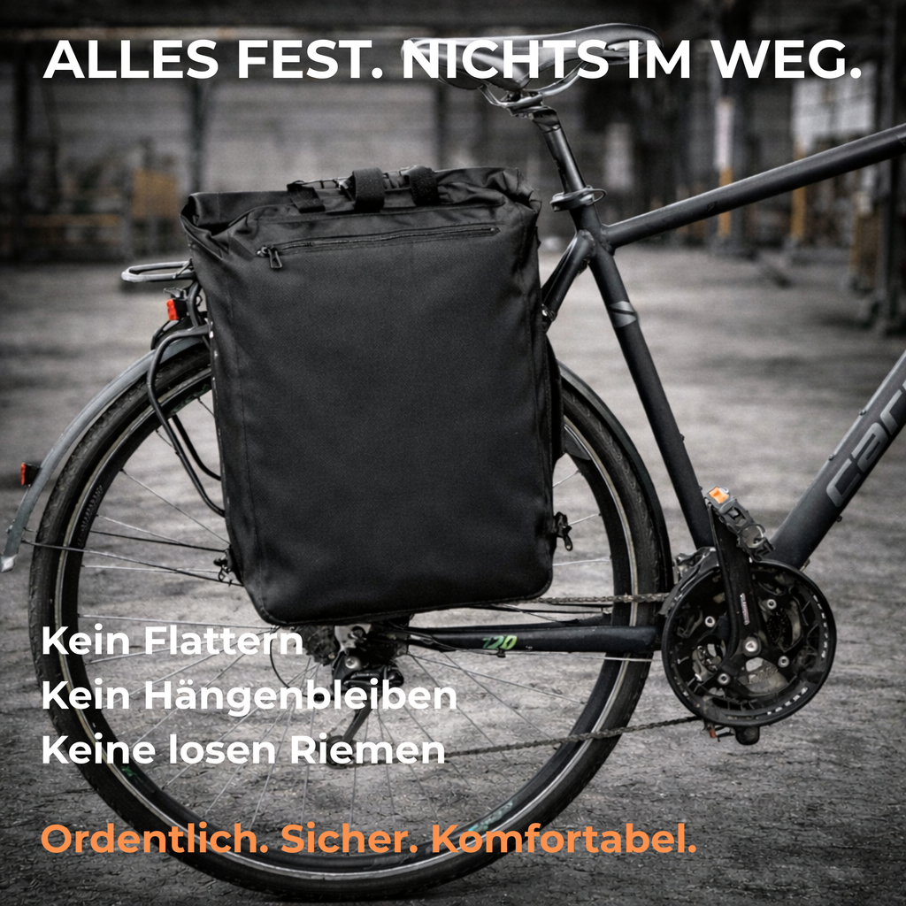 abwetter Fahrradtasche am Fahrrad Sicherheit im Straßenverkehr