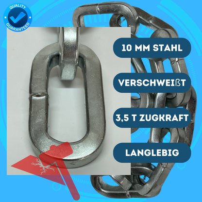 Fahrradschloss Kettenschloss Panzerschloss mit 10 MM Stahlkette Sicherheit 10/10