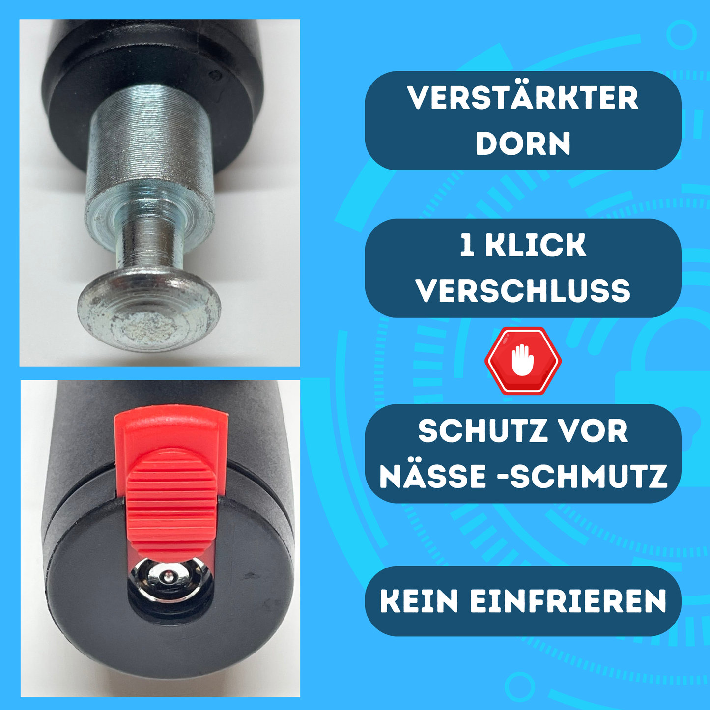 Fahrradschloss Kettenschloss Panzerschloss mit 10 MM Stahlkette Sicherheit 10/10