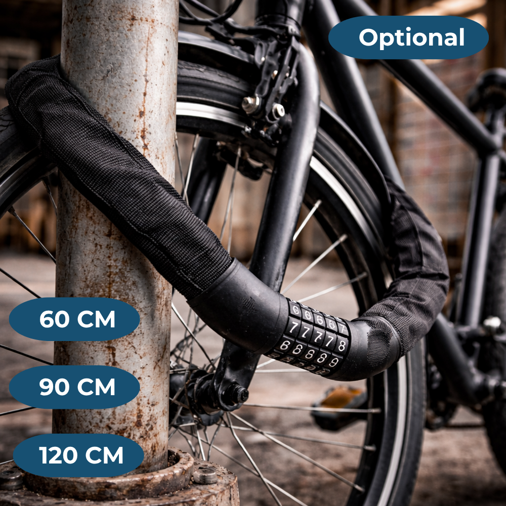 Fahrrad-Zahlenschloss 6 mm – Kettenschloss mit Zahlencode – 60, 90 & 120 cm