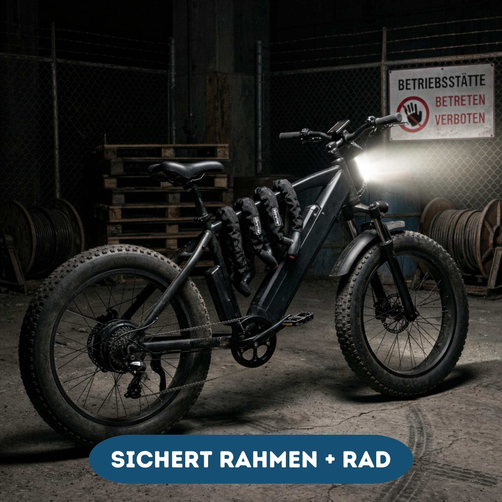 Fahrrad Kettenschloss Sicherung am Hinterrad