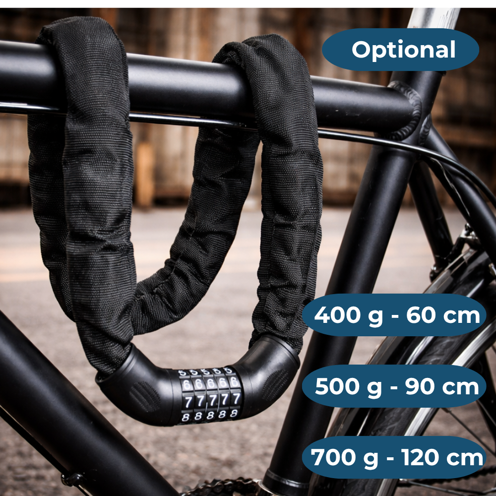 Fahrrad-Zahlenschloss 6 mm – Kettenschloss mit Zahlencode – 60, 90 & 120 cm
