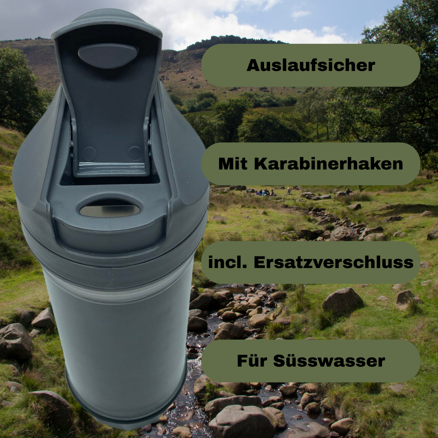 Outdoor Wasserfilter Flasche 650Ml mit 1500L Filterkapazität