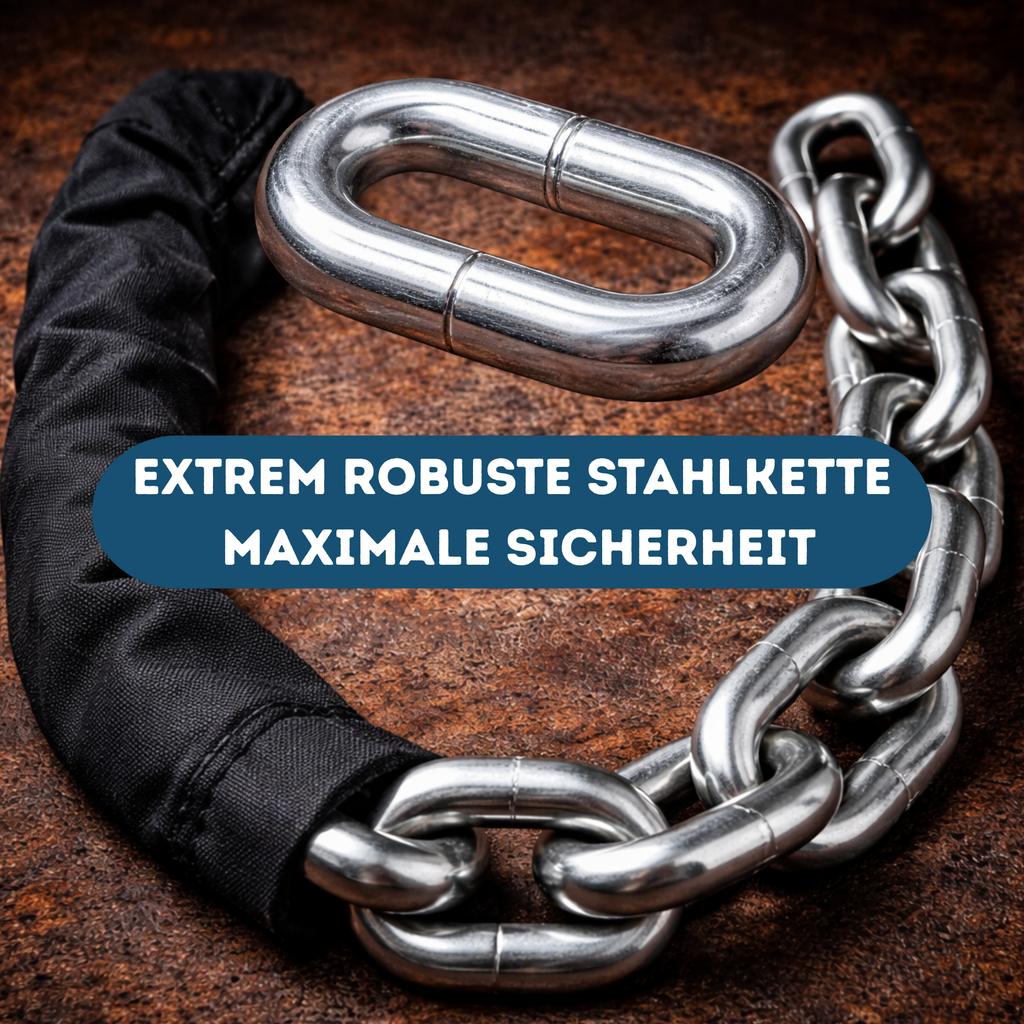 Fahrrad Kettenschloss 10 mm gehärteter Stahl mit Textilhülle – Diebstahlschutz | abwetter