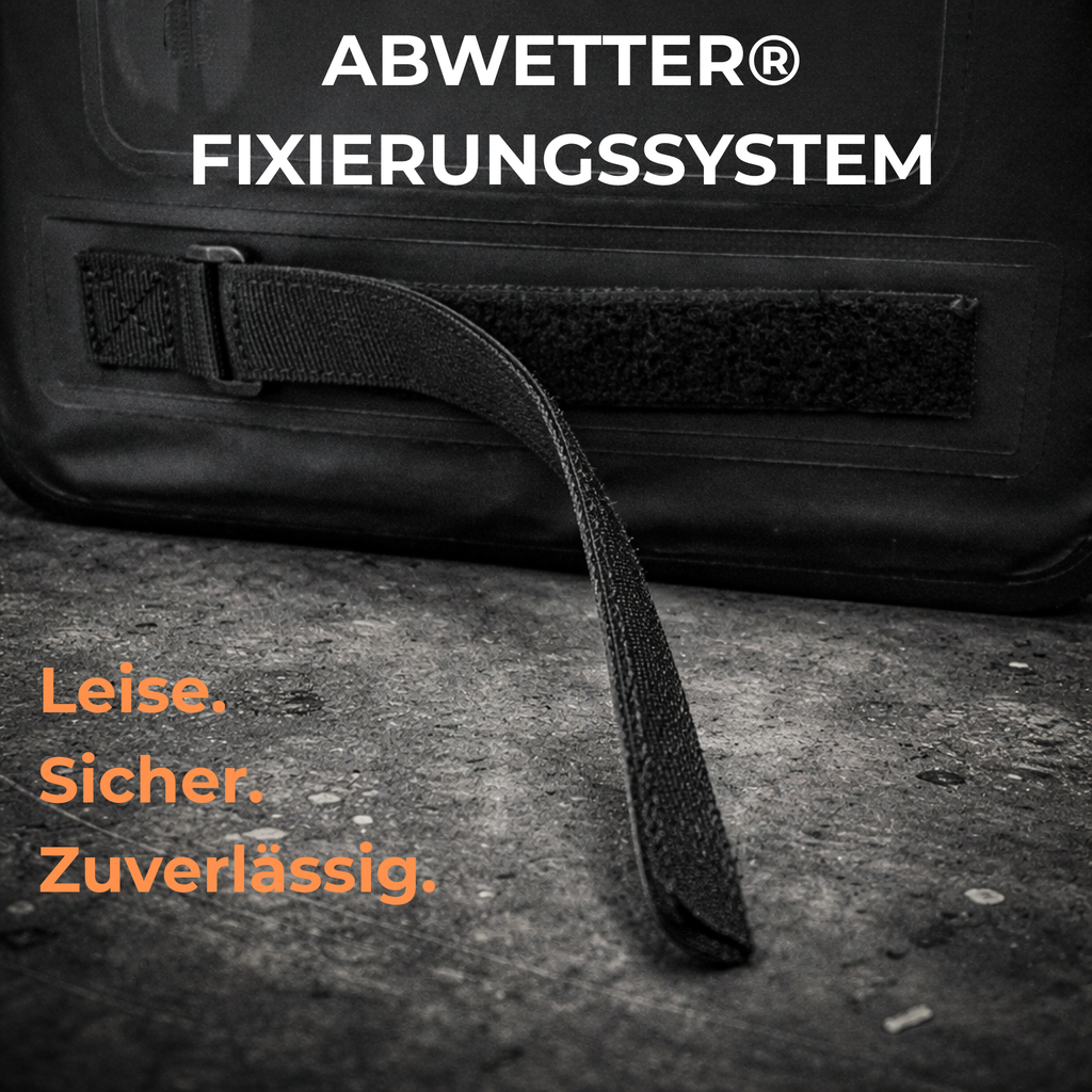 abwetter Fahrradtasche wasserdicht Klettverschluss Fixierung Detail