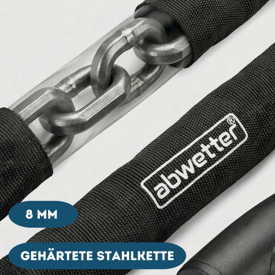 abwetter Fahrrad Kettenschloss 8 mm gehärtete Stahlkette Detail