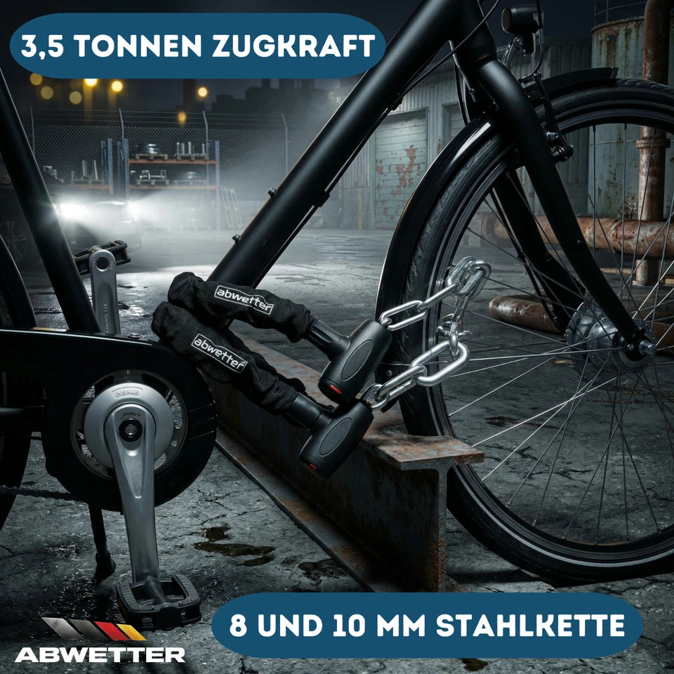abwetter Fahrrad Kettenschloss 8 mm Sicherung am Fahrrad Hinterrad