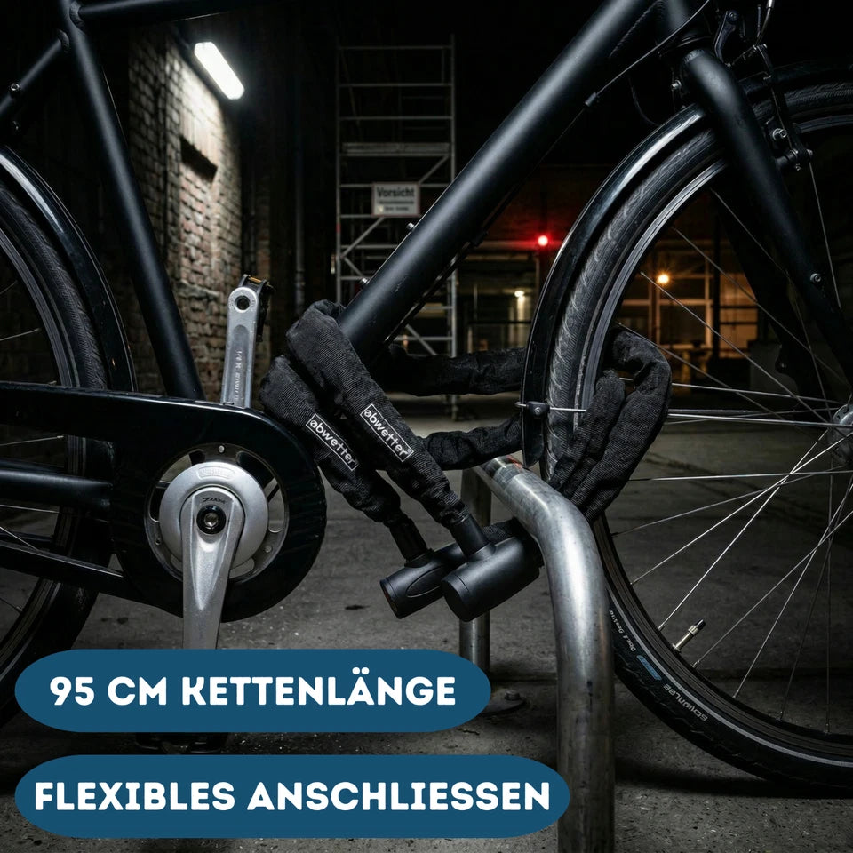 abwetter Fahrrad Kettenschloss 8 mm Sicherung am Fahrradrahmen